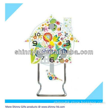 House shape acrylic desk clock